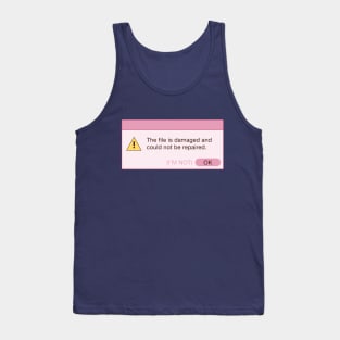 Damaged File Error Notification (Pink) Tank Top